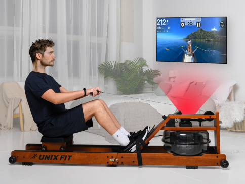 Гребной тренажер UNIXFIT Wood Rower Dark - 8